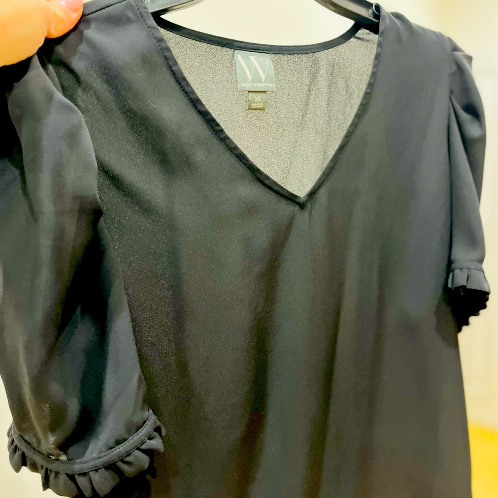 Black Satin Dress Shirt NWOT